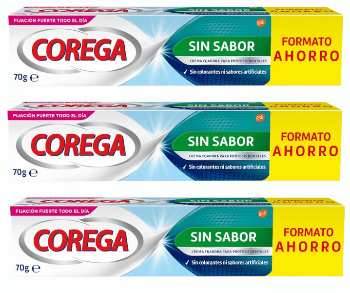 Corega sin Sabor 3x70 gr 🦷