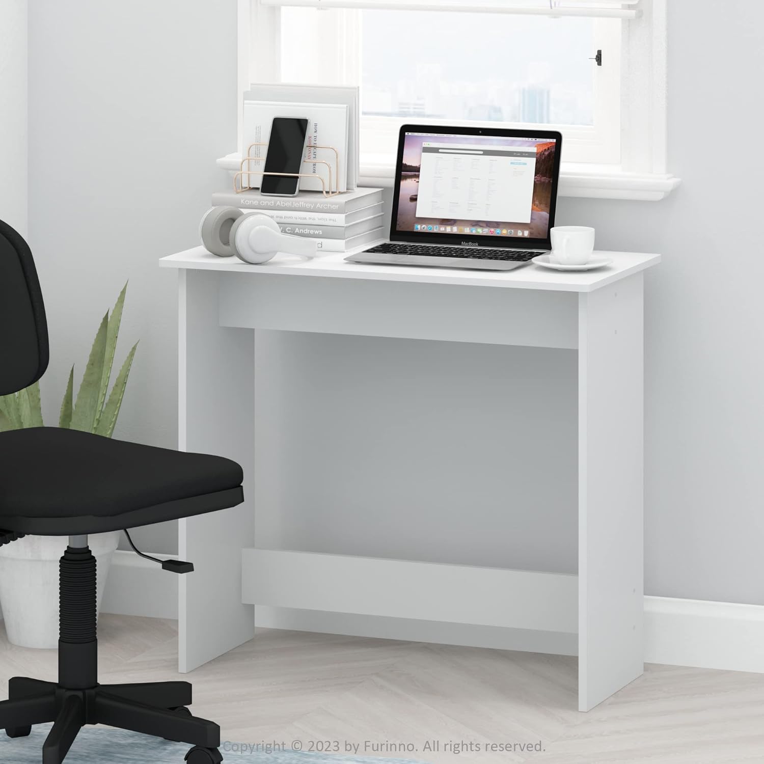 Thumbnail 1 de Furinno Study Table, White – compact, sturdy and budget-friendly