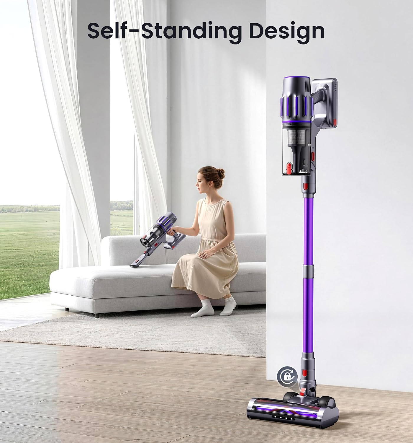 Thumbnail 6 de Zemmio ZM001 Cordless Stick Vacuum, 55 kPa Suction, 1.8L Cup, OLED Display