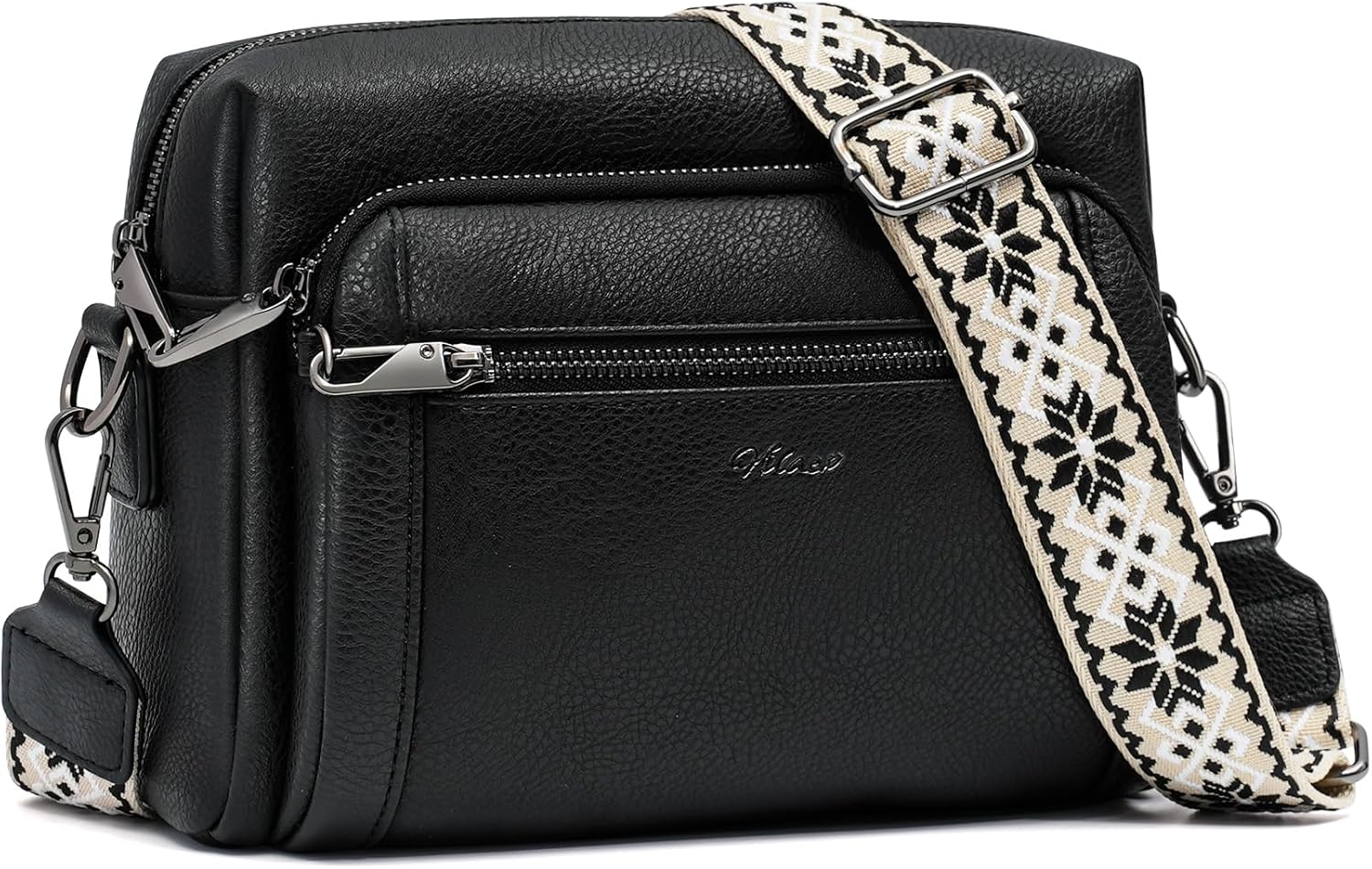 HILAEX Umhängetasche Damen mit Anti-Diebstahl-Sicherung und 4 Fächern – mittelgroß, verstellbarer breiter Gurt