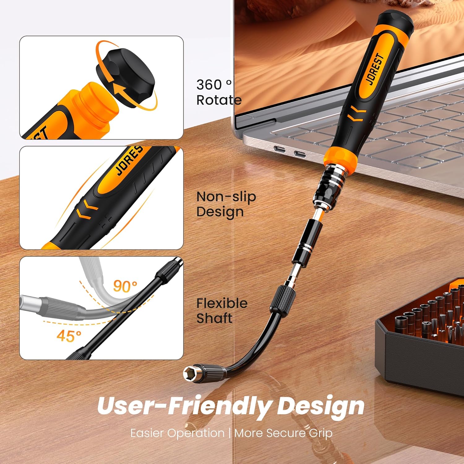 Detalle de JOREST 115 in 1 Feinmechaniker Schraubendreher-Set – Präzises Reparaturwerkzeug für PC, Laptop, Konsolen und mehr