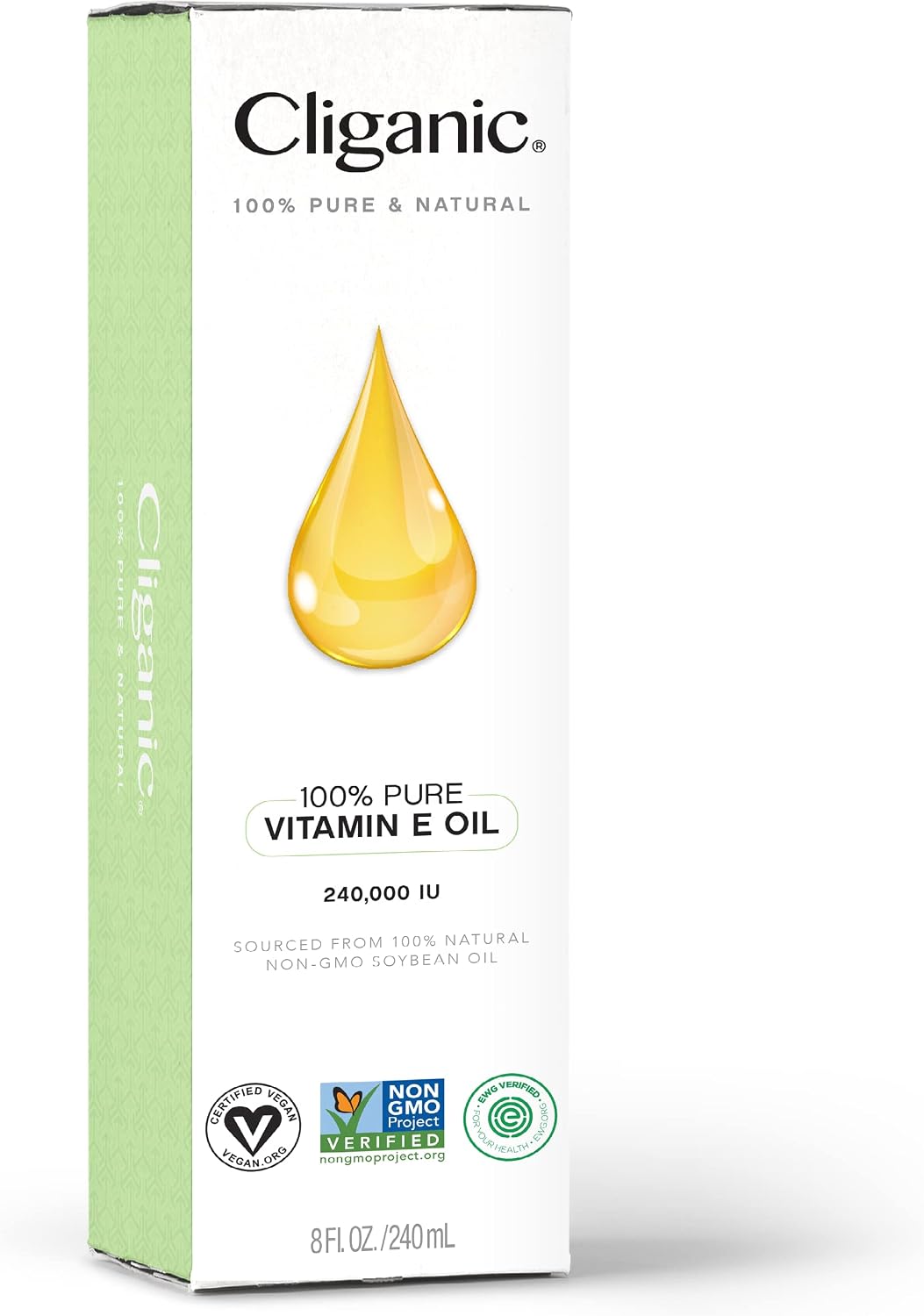 Detalle de Cliganic Pure Vitamin E Oil, 240,000 IU, 8 oz, Natural D-Alpha Tocopherol