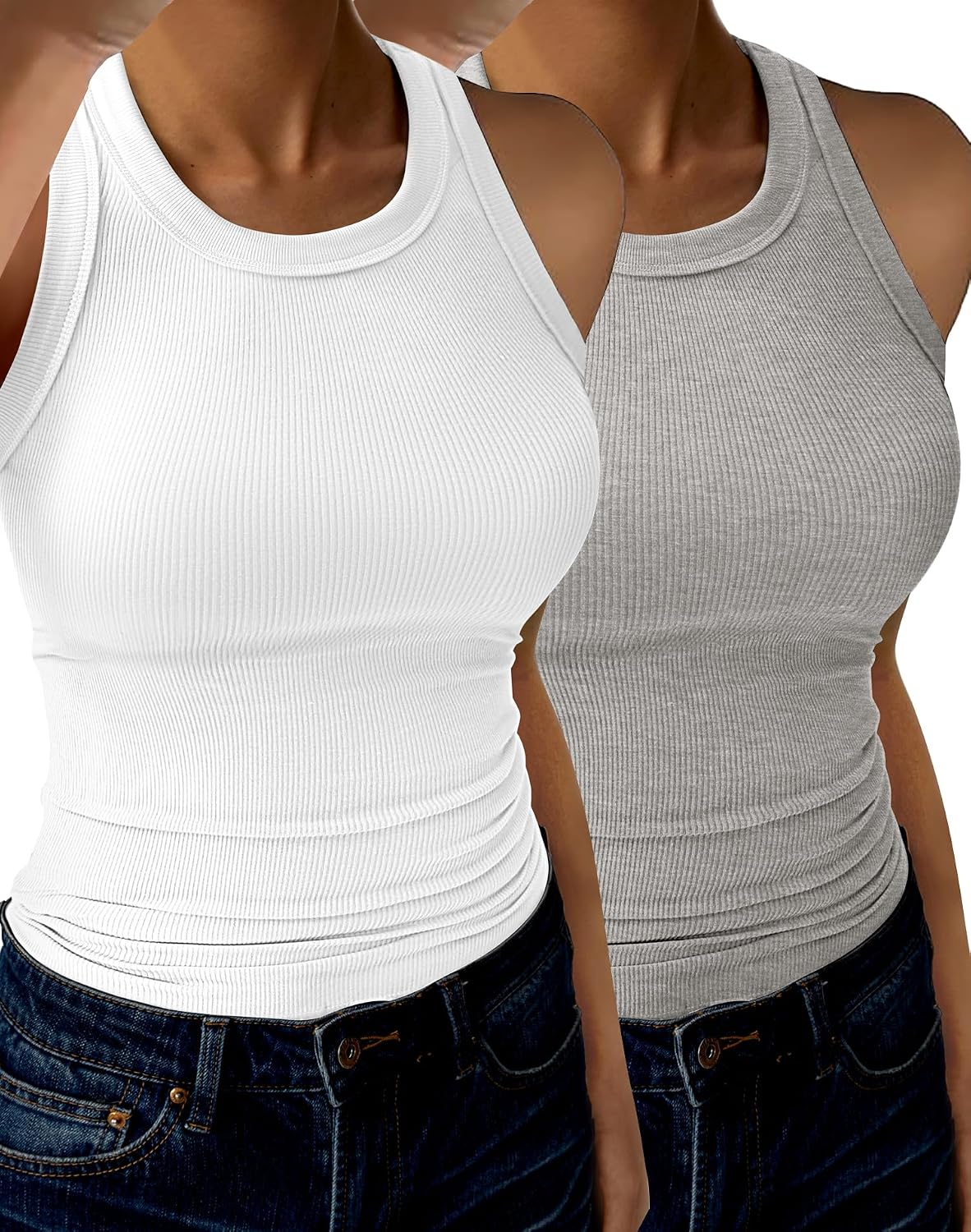 Detalle de GKBK Women's Ribbed Tank Top, Racerback