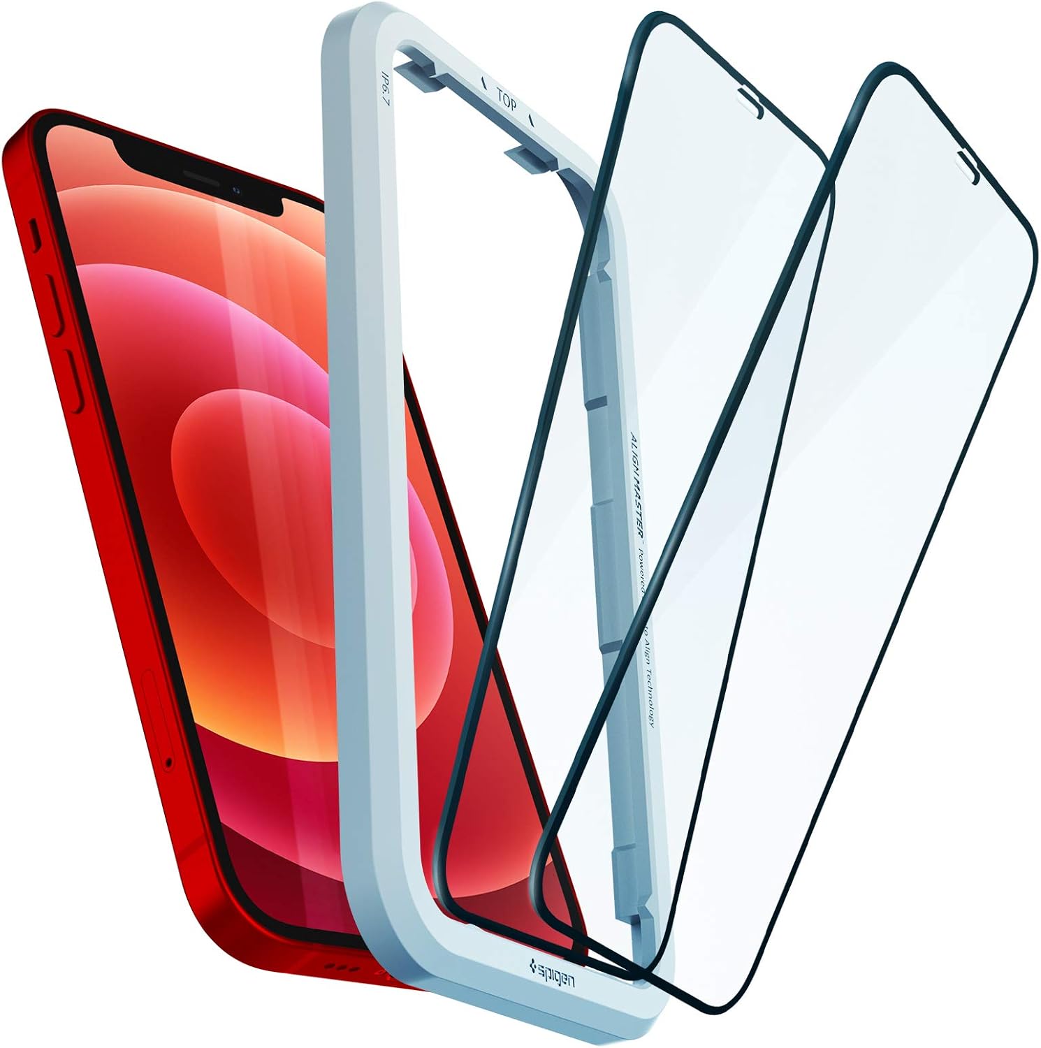 Detalle de Spigen AlignMaster vetro temperato per iPhone 12 e iPhone 12 Pro (2 pezzi) con copertura totale