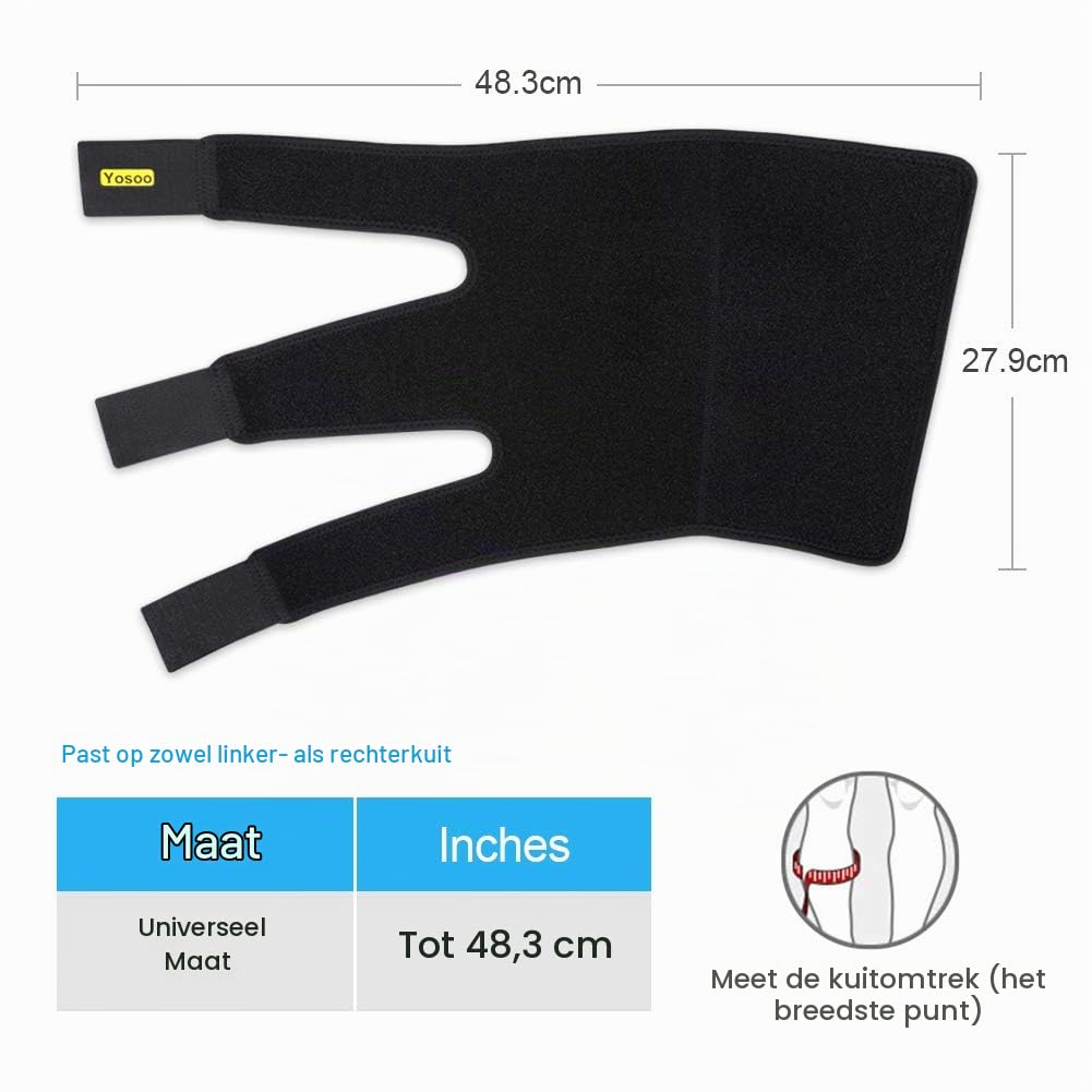 Detalle de Yosoo Health Gear verstelbare kuitbandage van neopreen met drie sluitbanden