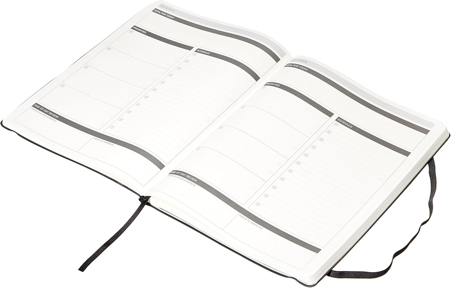 Thumbnail 1 de Amazon Basics Undated Daily Planner and Journal for 6 Months Coverage (Soft Cover, 21.6 x 28 cm) - Black