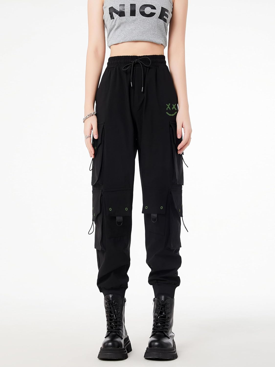 Thumbnail 1 de CLOAKA Cargohose Damen Jogginghose High Waist im Gothic- & Techwear-Stil