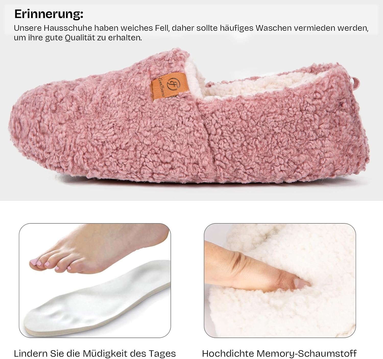 Detalle 2 de EverFoams Winter Hausschuhe Damen mit Memory Foam