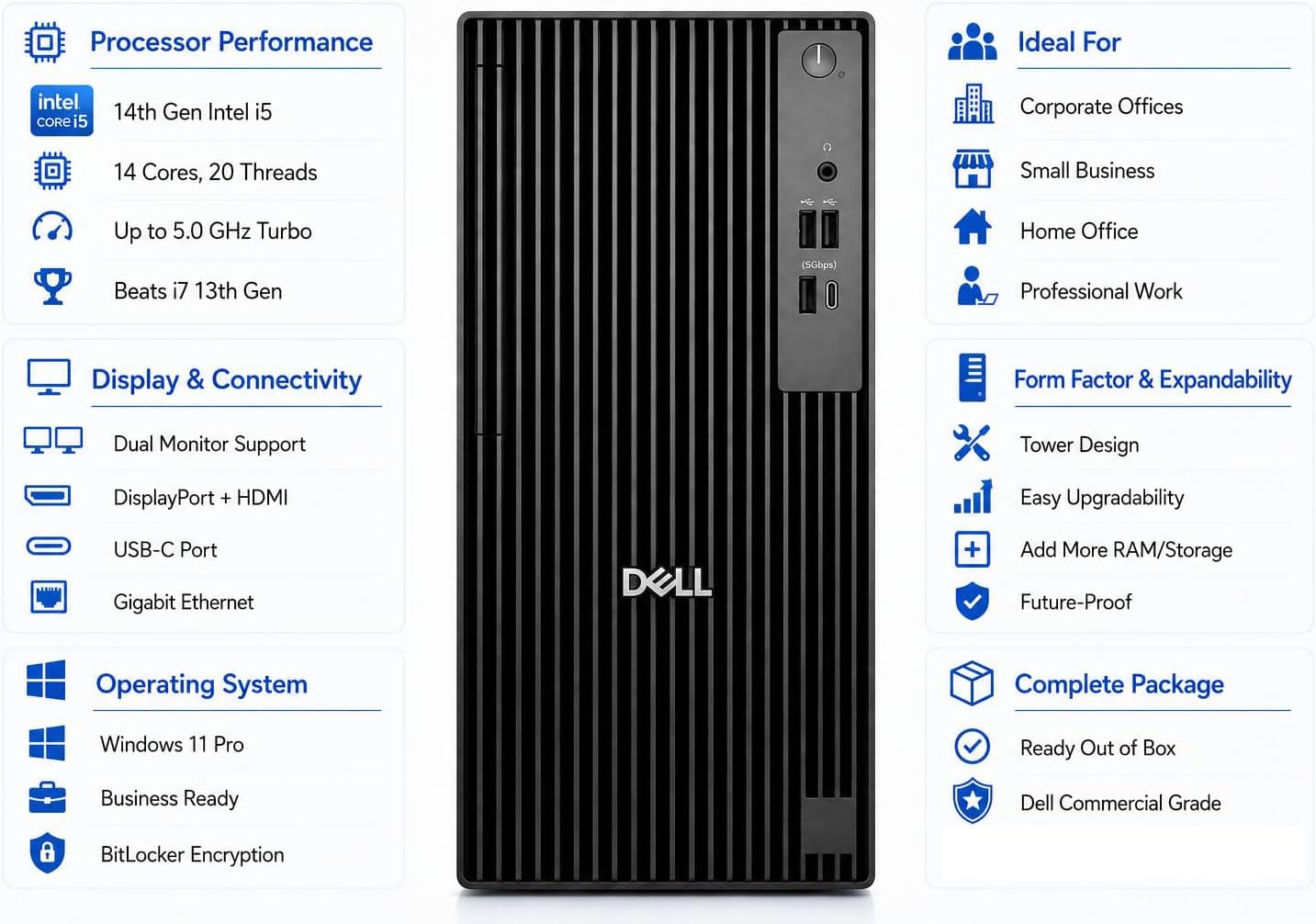 Detalle de Dell tower desktop QCT1250
