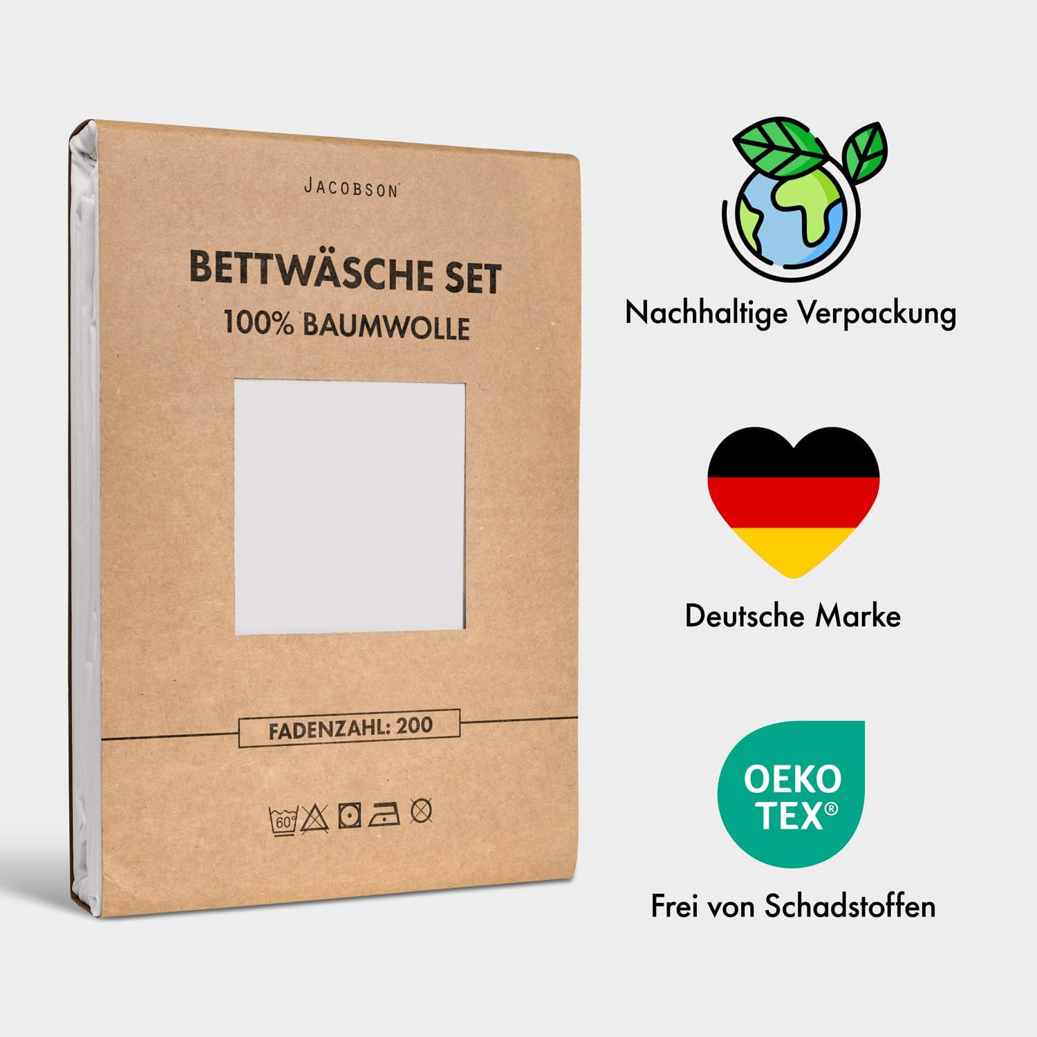 Thumbnail 6 de JACOBSON Bettwäsche 135x200 Set 100% Baumwolle
