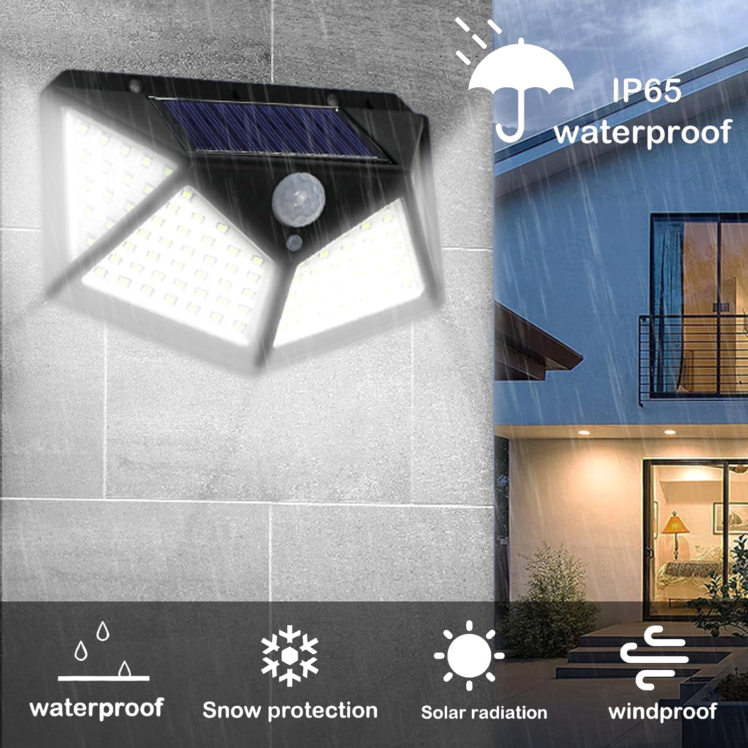 Thumbnail 2 de Hqynss 100 LED Solar Security Lights