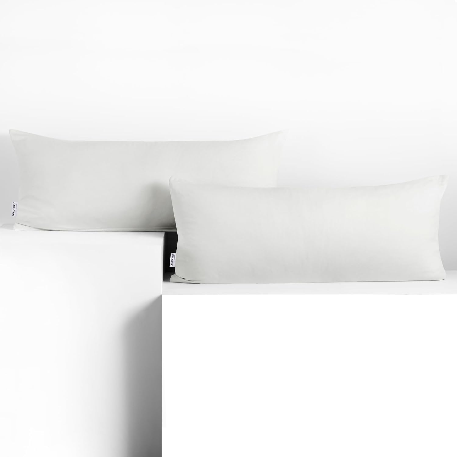 Detalle de DecoKing Kissenbezüge 40x120 cm Jersey 100% Baumwolle weiß