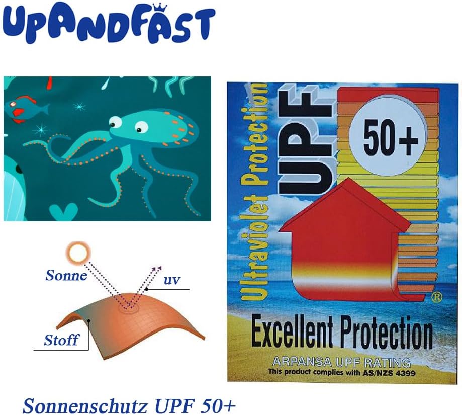 Thumbnail 3 de upandfast Baby Badeanzug mit Schrägem Reißverschluss – UPF 50+ für Baby Junge und Mädchen