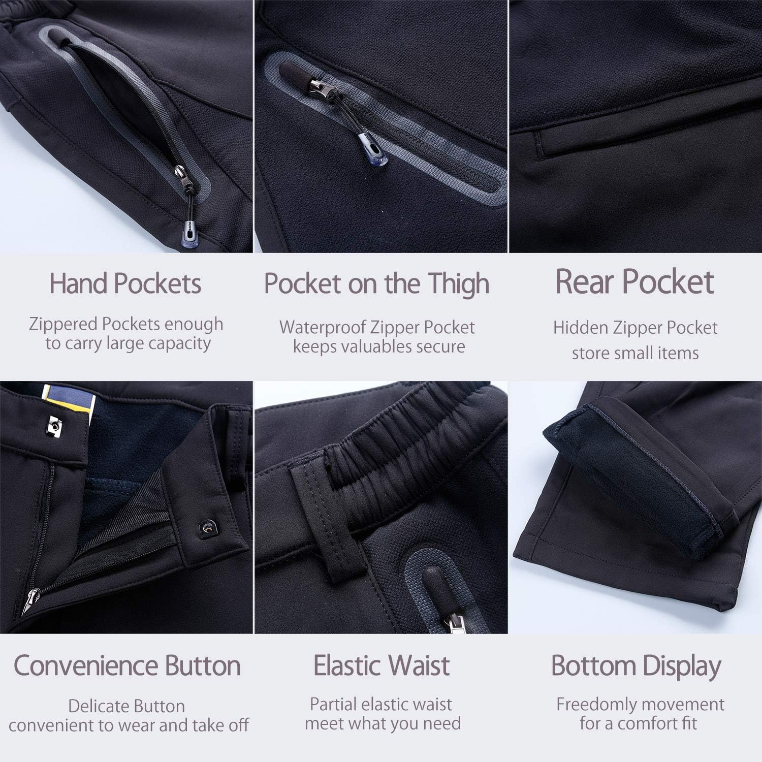 Thumbnail 3 de EKLENTSON Men's Waterproof Softshell Hiking Trousers