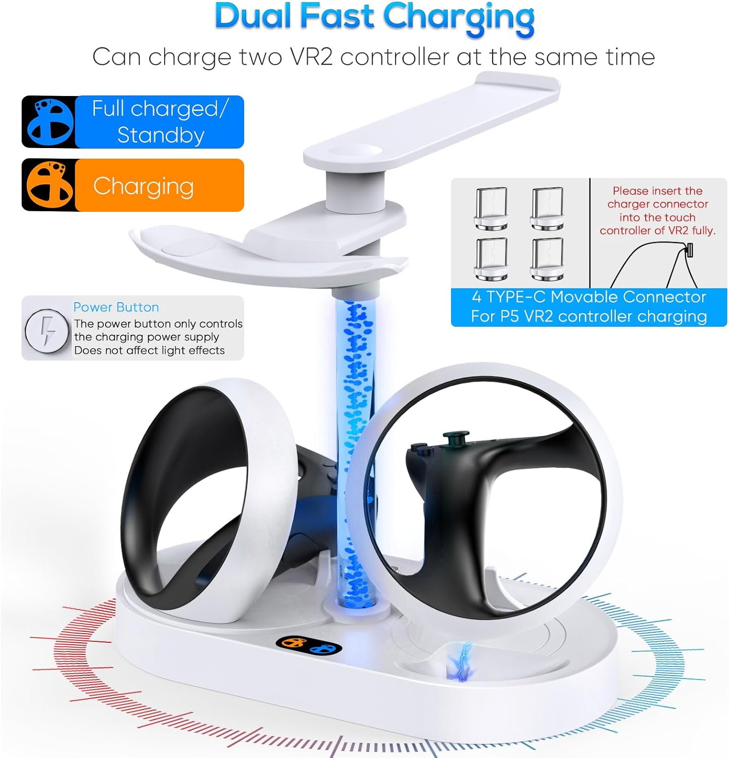 Detalle 2 de FYOUNG PSVR2 Charging Dock with LED 1A