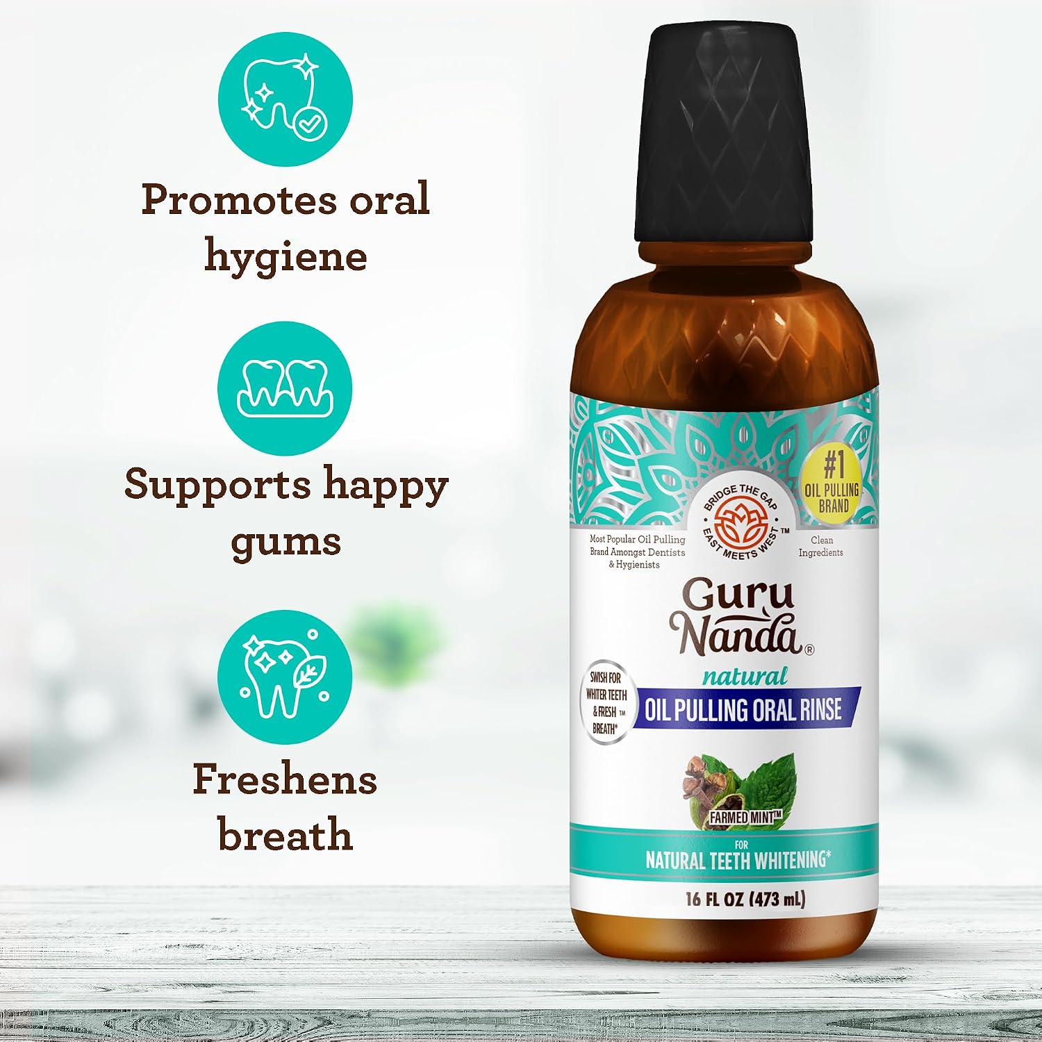 Detalle 1 de GuruNanda Oil Pulling Mouthwash, 16 fl oz
