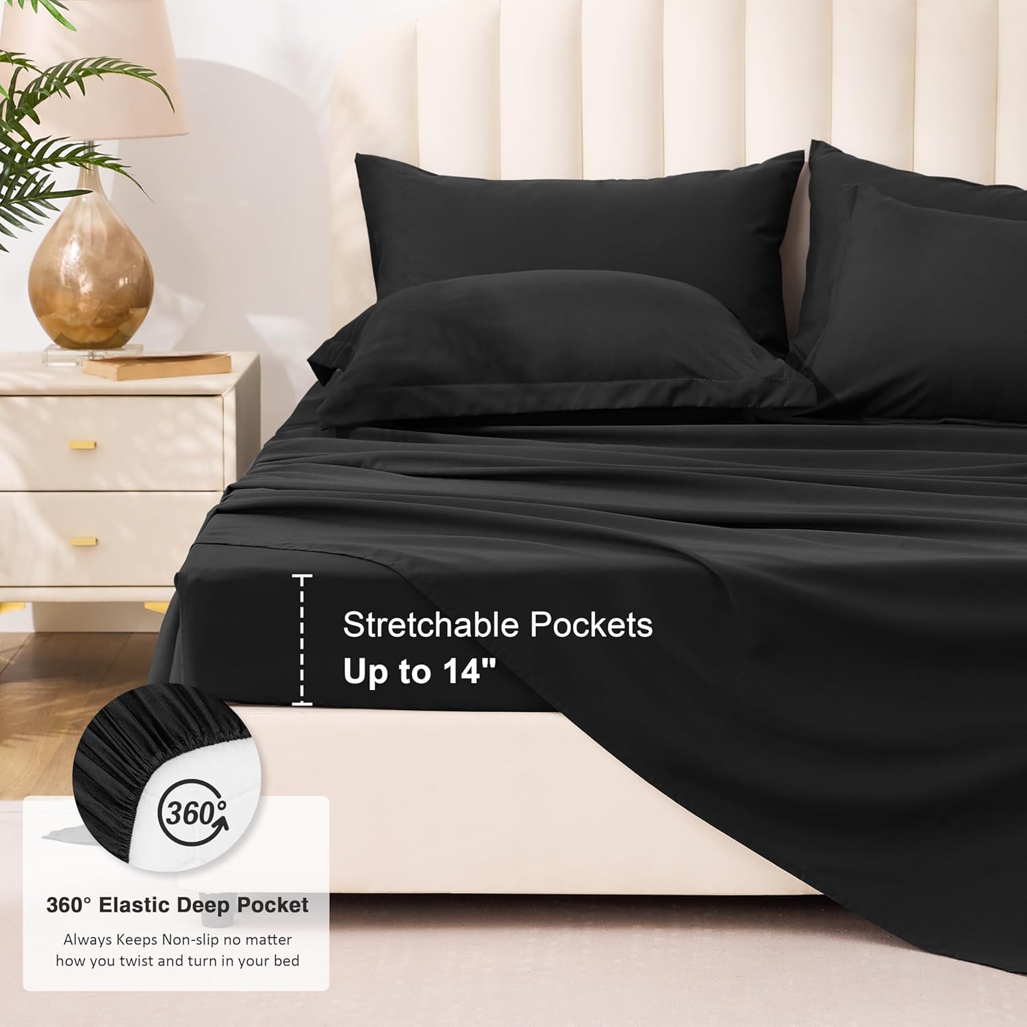 Thumbnail 5 de Love's cabin 5-Piece Twin/Single Duvet Set in Ash Black — Soft, Breathable All-Season Bedding