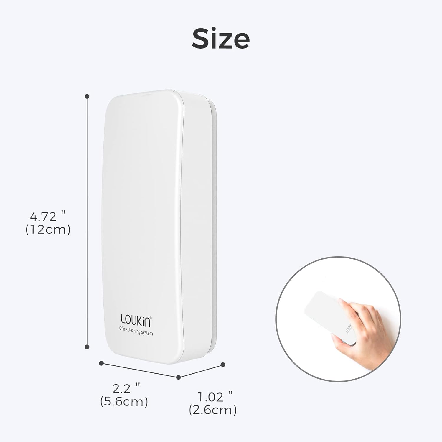 Thumbnail 4 de Loukin Magnetic Dry Erase Eraser with Glass Board Cleaning Kit (White)