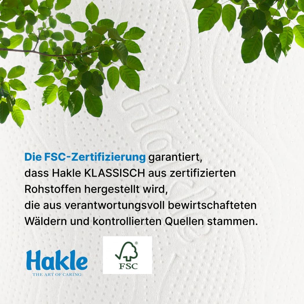 Detalle 2 de Hakle Klassisch Toilettenpapier – 80 Rollen, 150 Blatt pro Rolle, dreilagig, FSC-zertifiziert