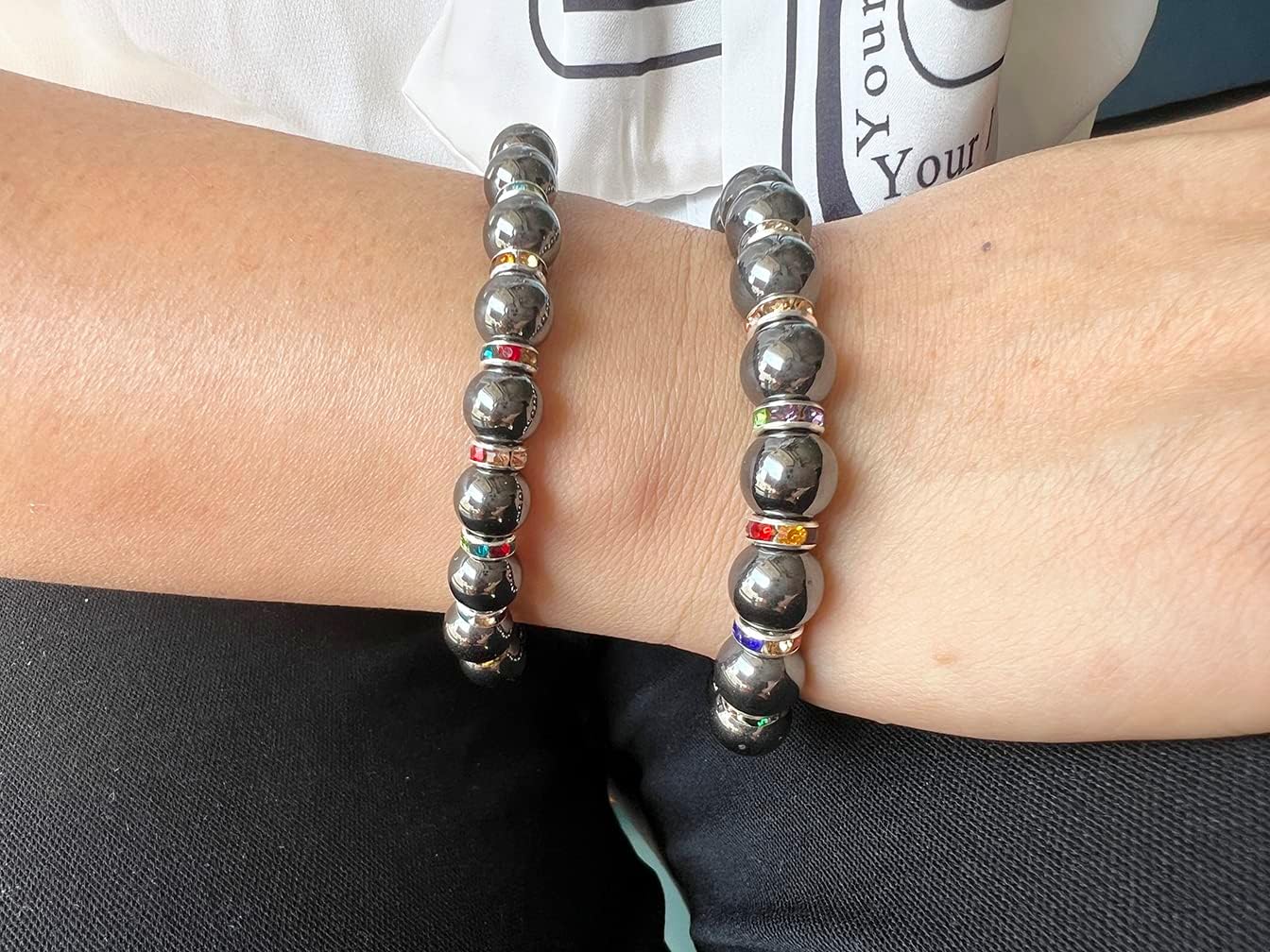 Thumbnail 4 de Apocalyptic-K Magnetic Hematite Bracelet – 6/8/10mm with Zirconia Rhinestones