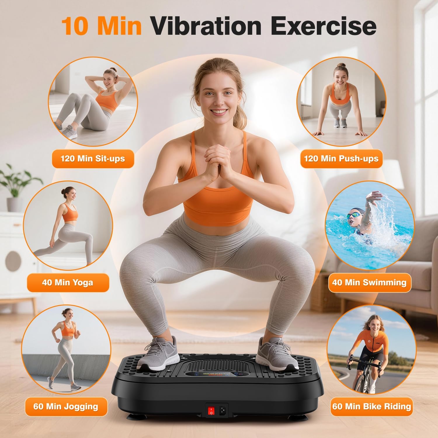 Detalle 2 de Taevno 3D Dual Motor Vibration Plate with 199 Speeds and App Control