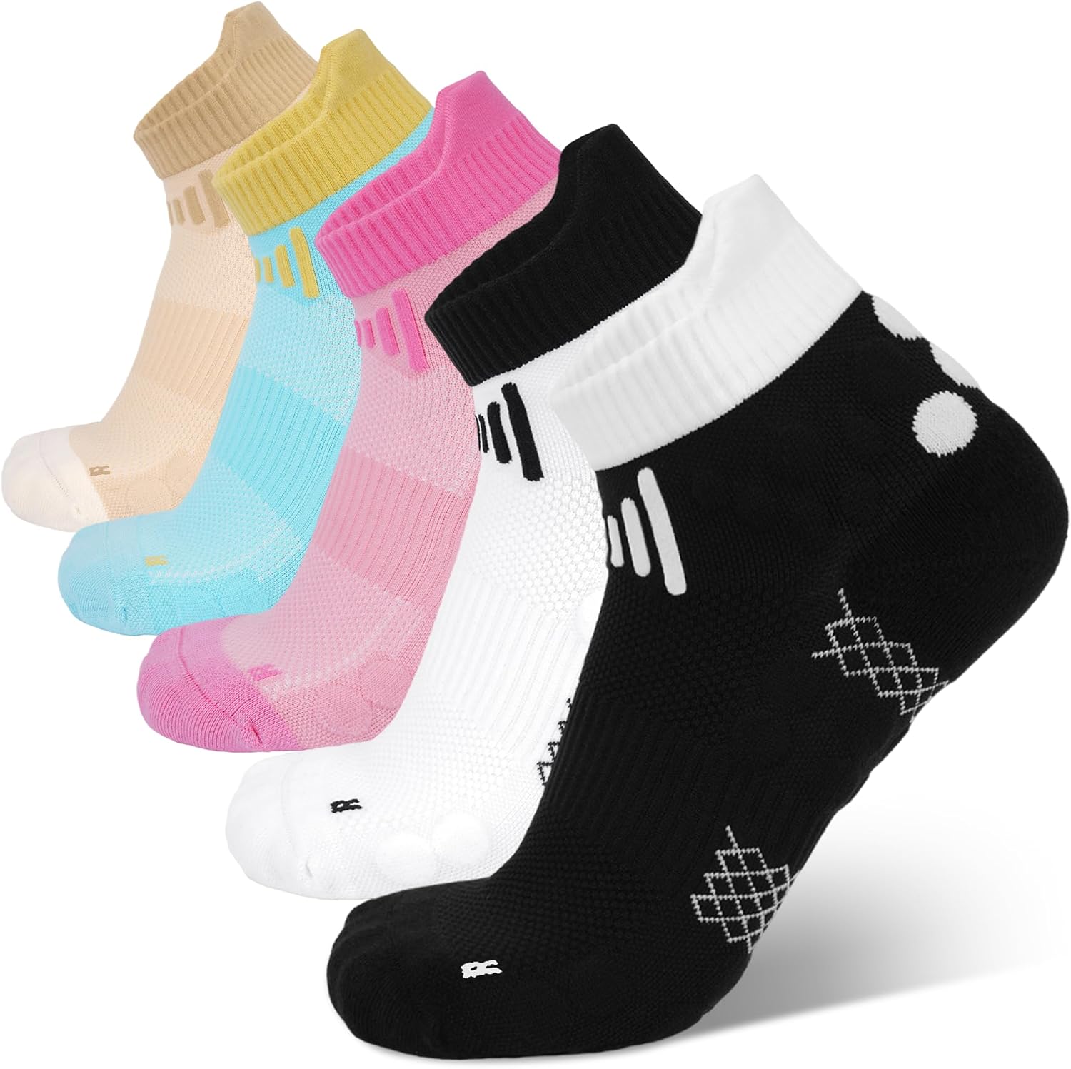 Bequemer Laden 5 Paires Chaussettes Antidérapantes Femme – Running & Pilates