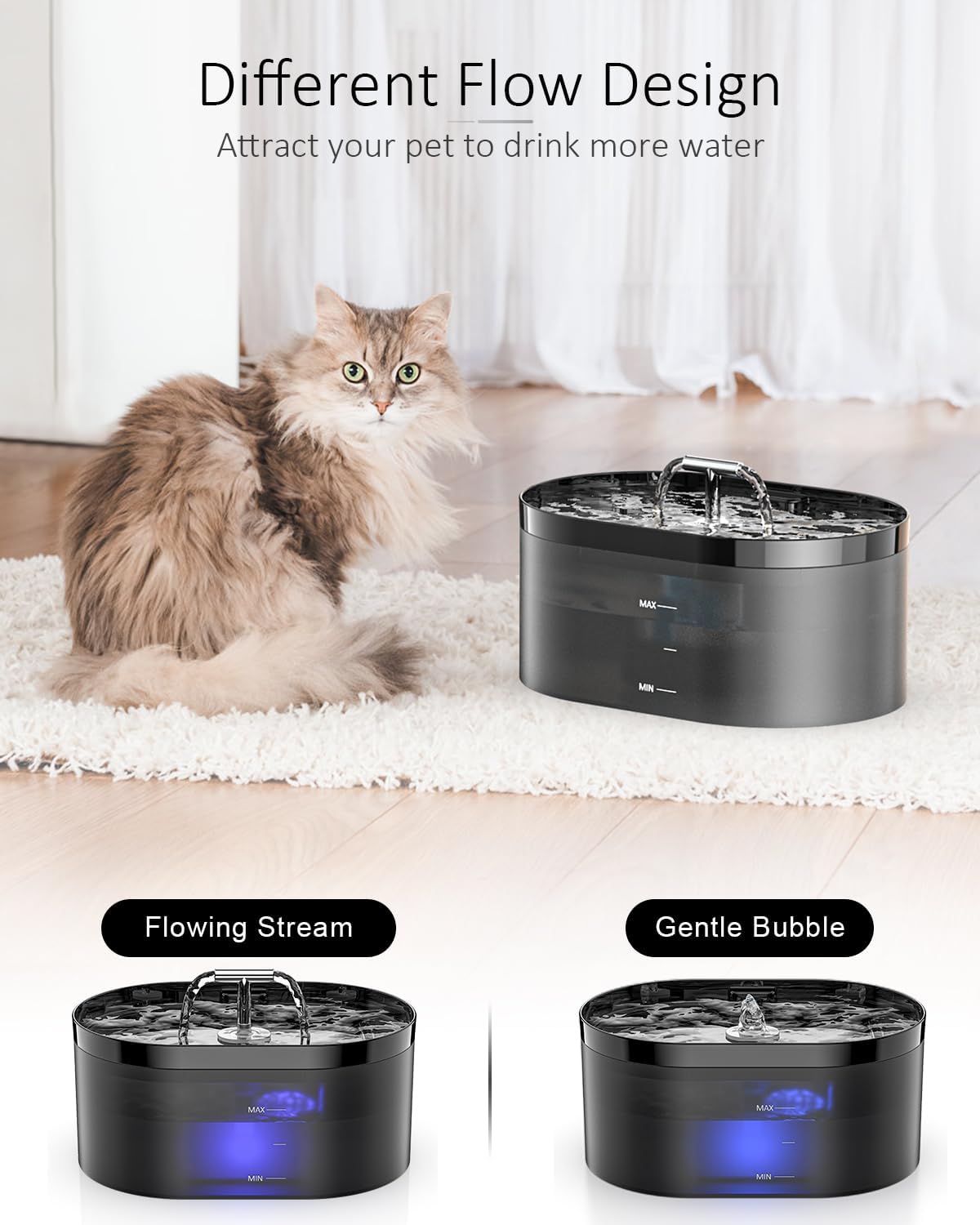 Detalle 2 de Fontanella per gatti automatica 2,2 L con filtro attivo
