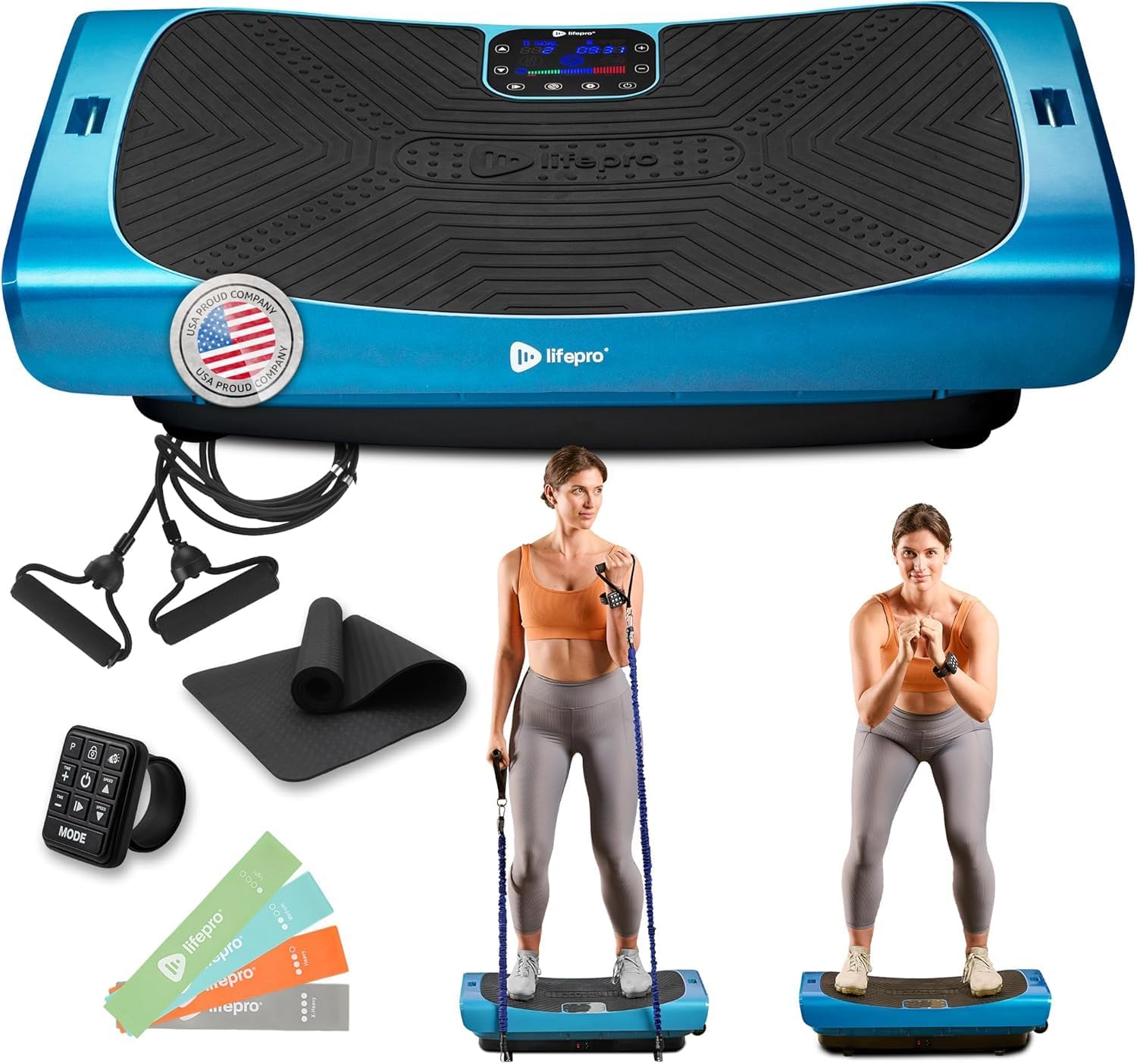 Detalle de Lifepro Rumblex Pro LP-RMXPRO-BLU 4D Curved Vibration Plate with Bluetooth