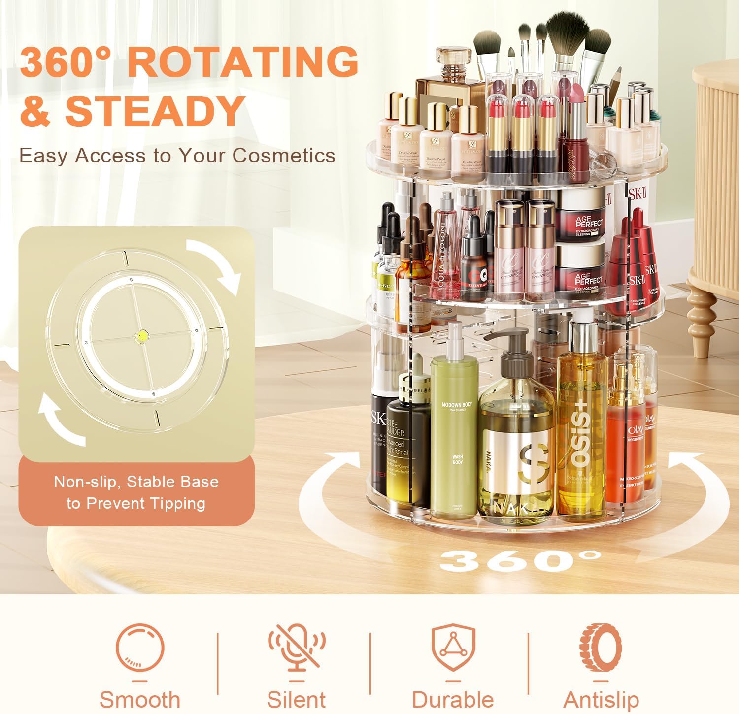 Detalle 2 de Auxmir Make Up Organizer 360° Drehung
