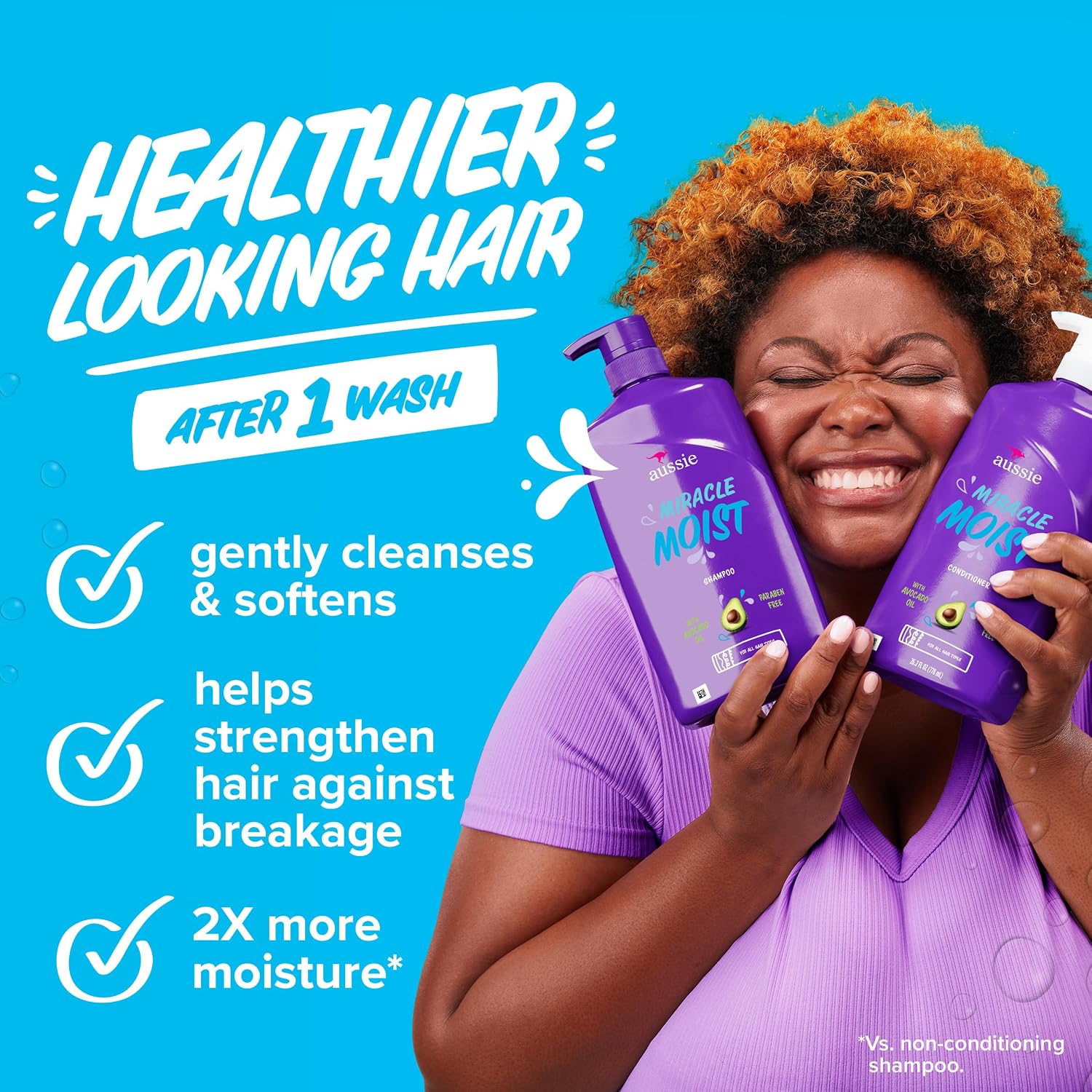Thumbnail 2 de Aussie Miracle Moist Shampoo & Conditioner with 3-Minute Deep Conditioner, Avocado & Jojoba Oil, 3 Pack