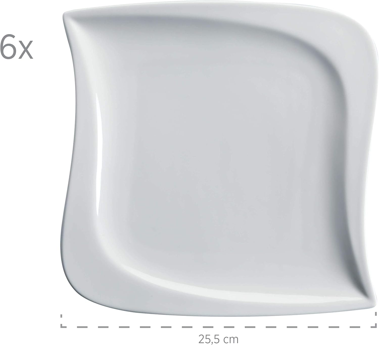 Detalle de MÄSER La Musica – porcelanowy serwis obiadowy, biały, 30 elementów dla 6 osób
