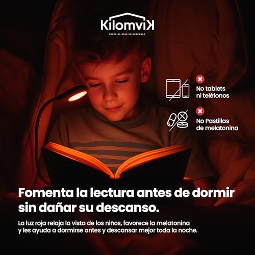 Thumbnail 6 de KILOMVIK Lampara Luz Roja Nocturna Melatonina - Lectura suave para dormir mejor
