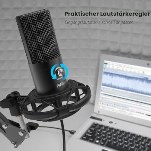 Thumbnail 1 de FIFINE Streaming Mikrofon Kit mit Arm – USB-Kondensator für PC, PS4/PS5, Mac, inkl. Popfilter und Shock Mount