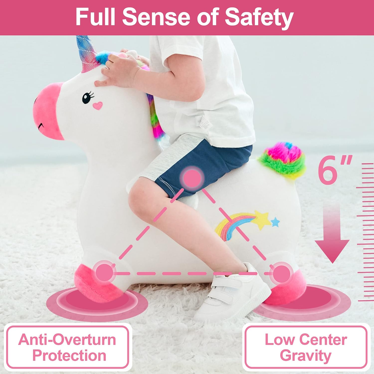 Detalle 2 de iPlay iLearn Bouncy Pals Hopping Unicorn 18M
