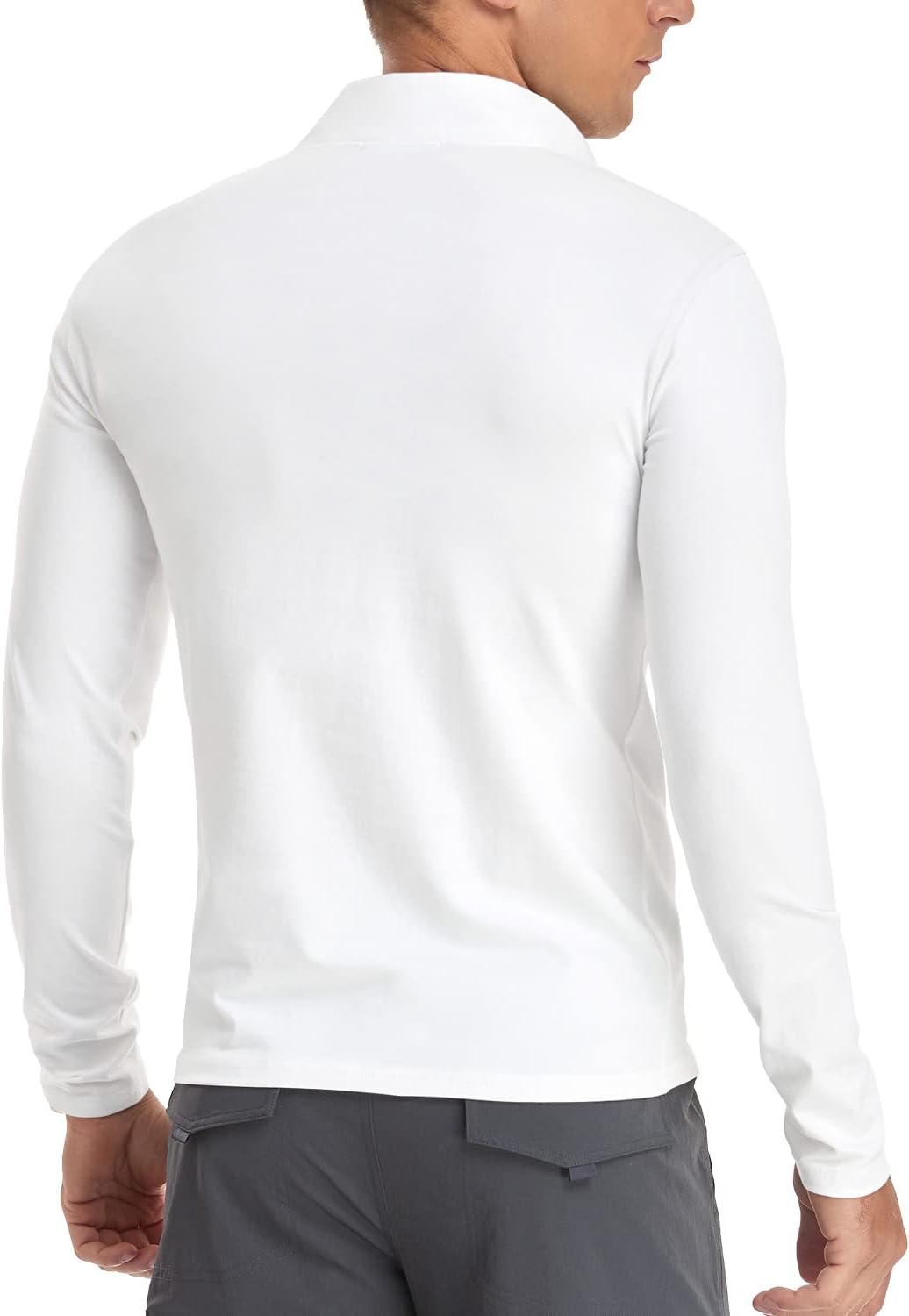 Detalle de KUYIGO Men's Long & Short Sleeve Polo Shirts 1/4 Zip – Slim Fit Cotton Casual Tops