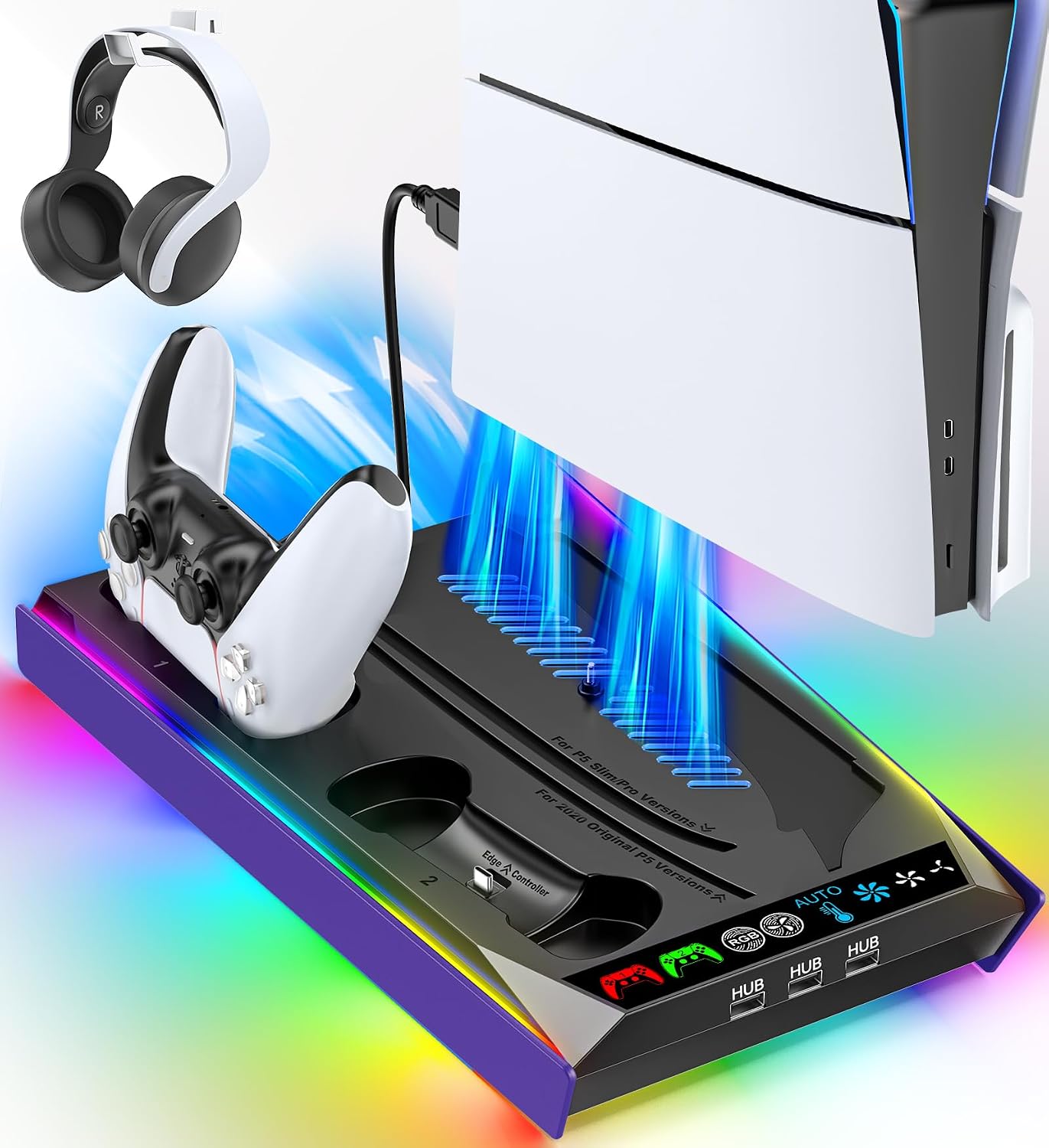Detalle de Rysker PS-5 Slim Pro stand with fan