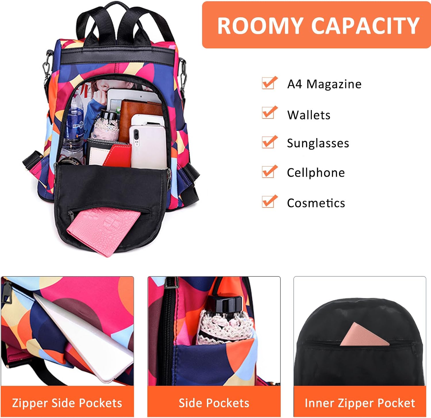 Thumbnail 4 de Fmeida Backpack Womens Anti Theft Travel Rucksack