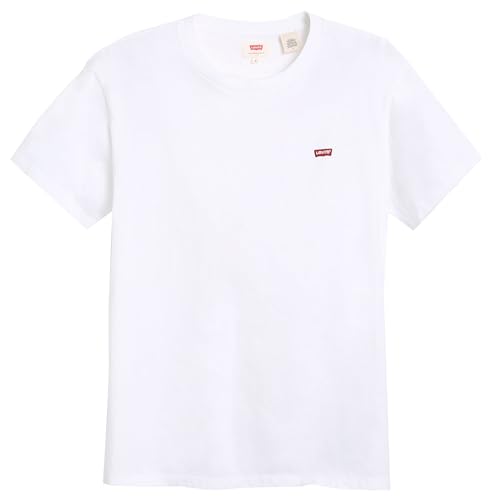 Detalle de Levi's Men's Original Housemark Tee - Core Chesthit Logo, White, Size L