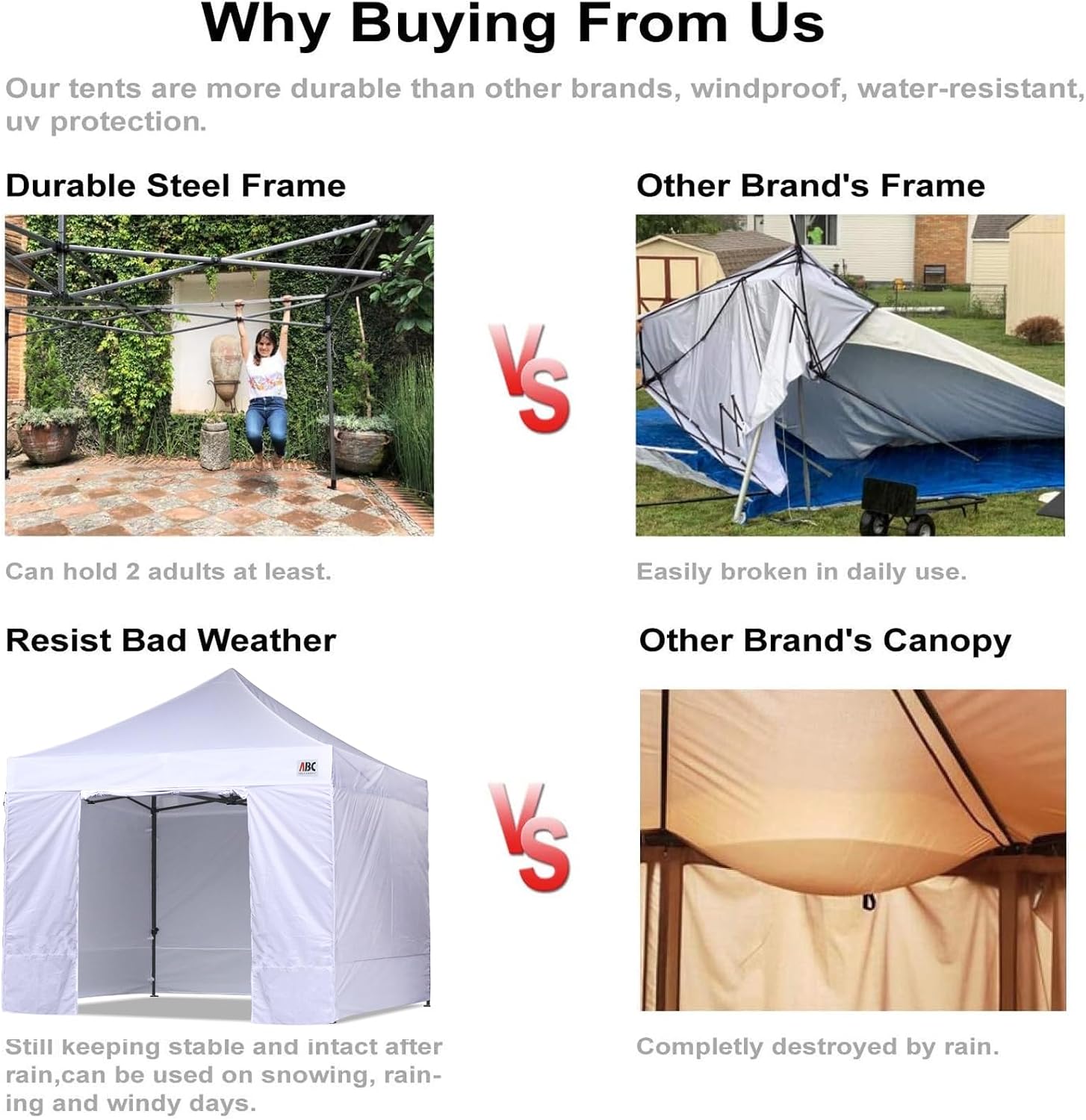 Thumbnail 6 de ABCCANOPY package01 10x10 Pop-Up Canopy Tent with Sidewalls, Black
