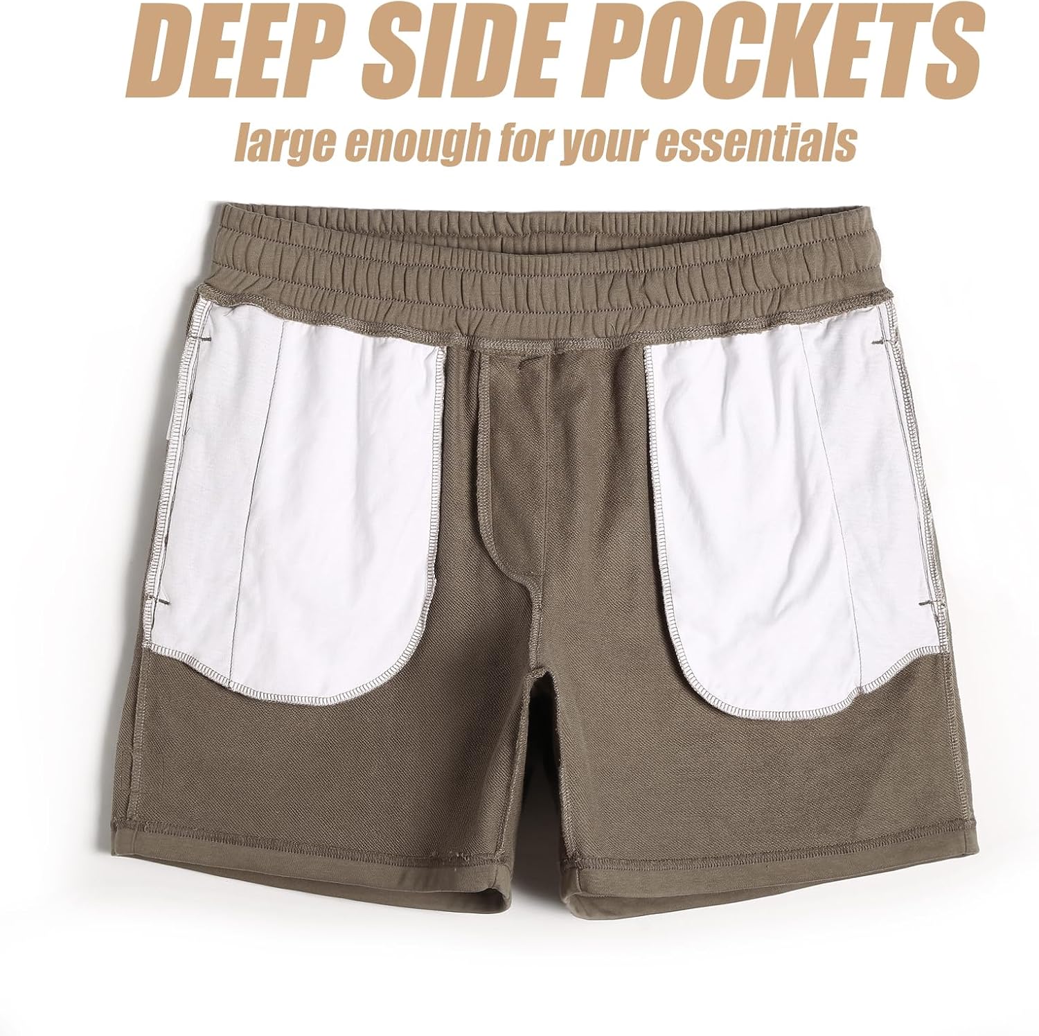 Detalle de maamgic Men's Athletic Gym Shorts 5/7" Elastic Waist with Pockets