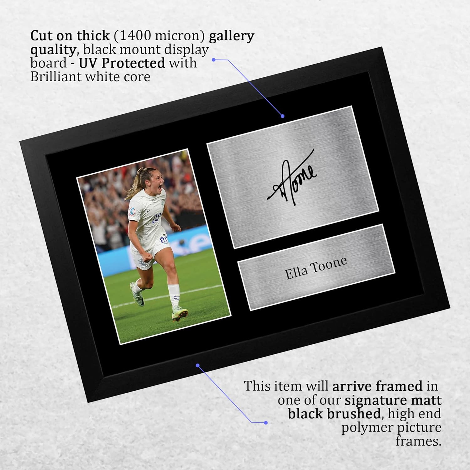 Thumbnail 2 de HWC Trading FR A4 Ella Toone Women’s England framed autograph photo picture (A4)