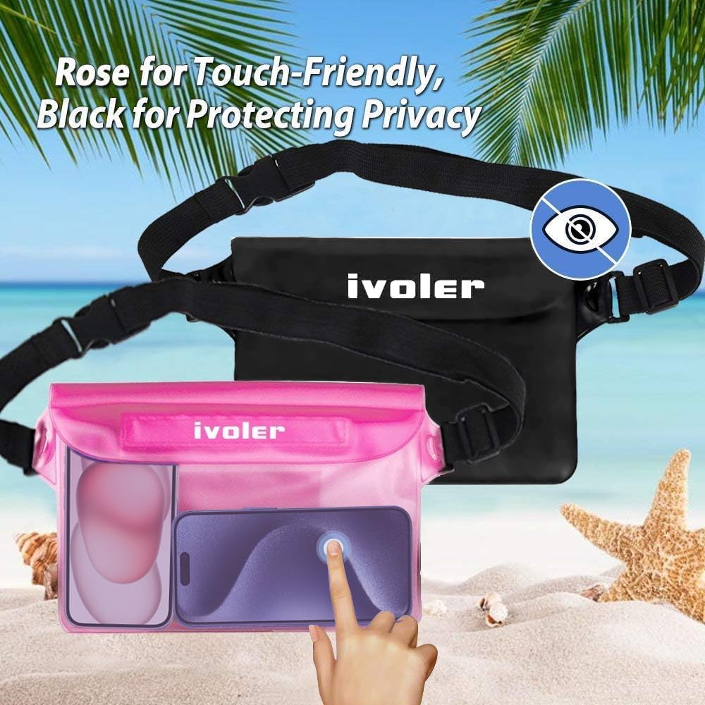 Detalle de ivoler Pack of 2 Universal Waterproof Waist Bag with Adjustable Belt