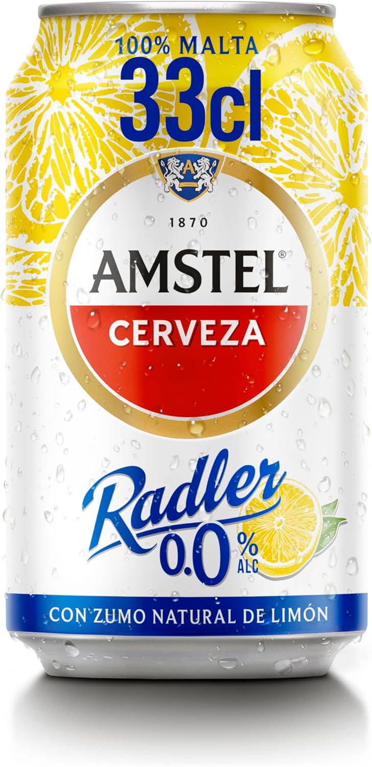 Detalle de Amstel Radler 0.0 🍋 Pack 24 Latas 33cl Sin Alcohol