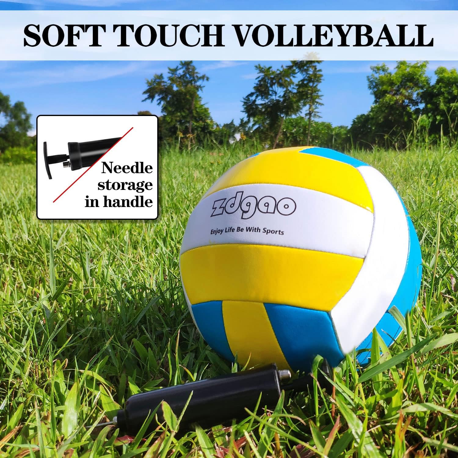 Thumbnail 6 de Outdoor Portable Volleyball Net System with Adjustable Height Poles (20' x 3')