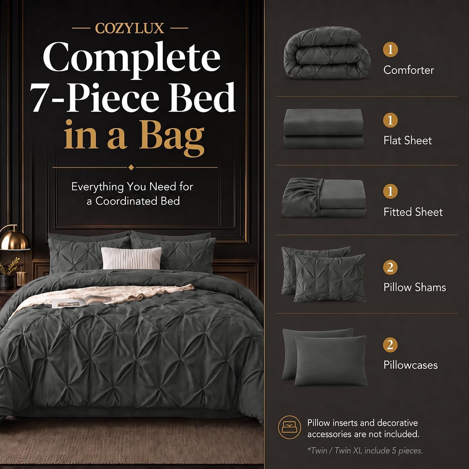 Detalle 2 de CozyLux Twin Comforter Set