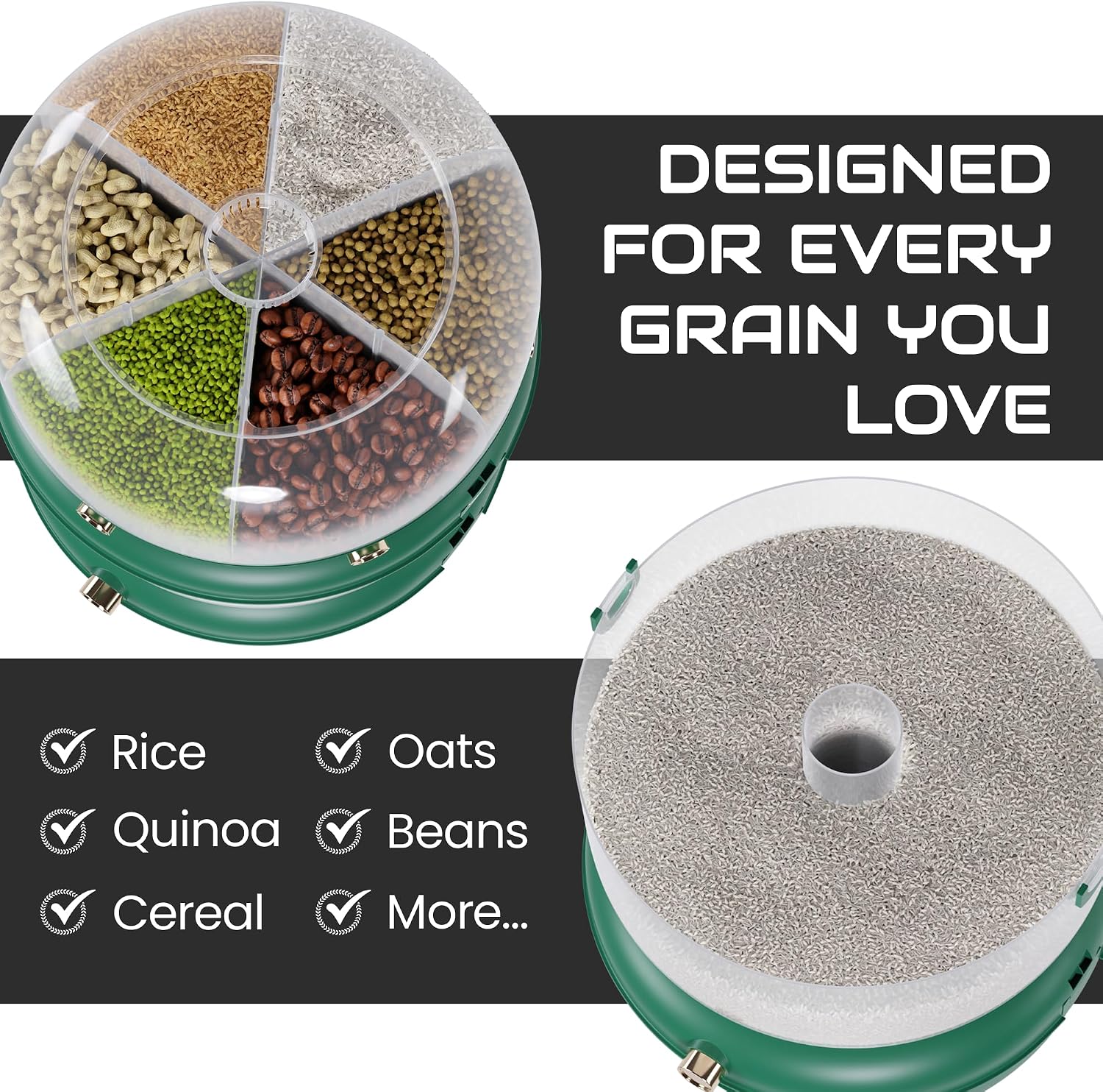 Detalle 2 de Rice & Multi-Grain Dispenser 22 lb food dispenser 🍚