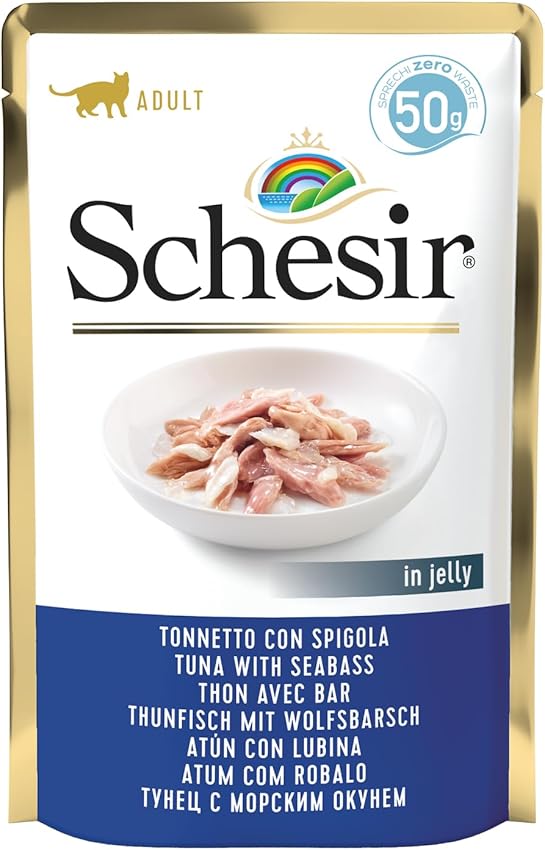 Detalle 2 de Schesir Cat Jelly Tuna with Chicken & Ham 30 x 50 g 🐱