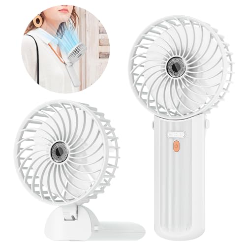 Detalle de Lepwings Mini Ventilateur Portable USB Rechargeable — 4 vitesses, autonomie jusqu'à 16 h, rotation 180°, blanc
