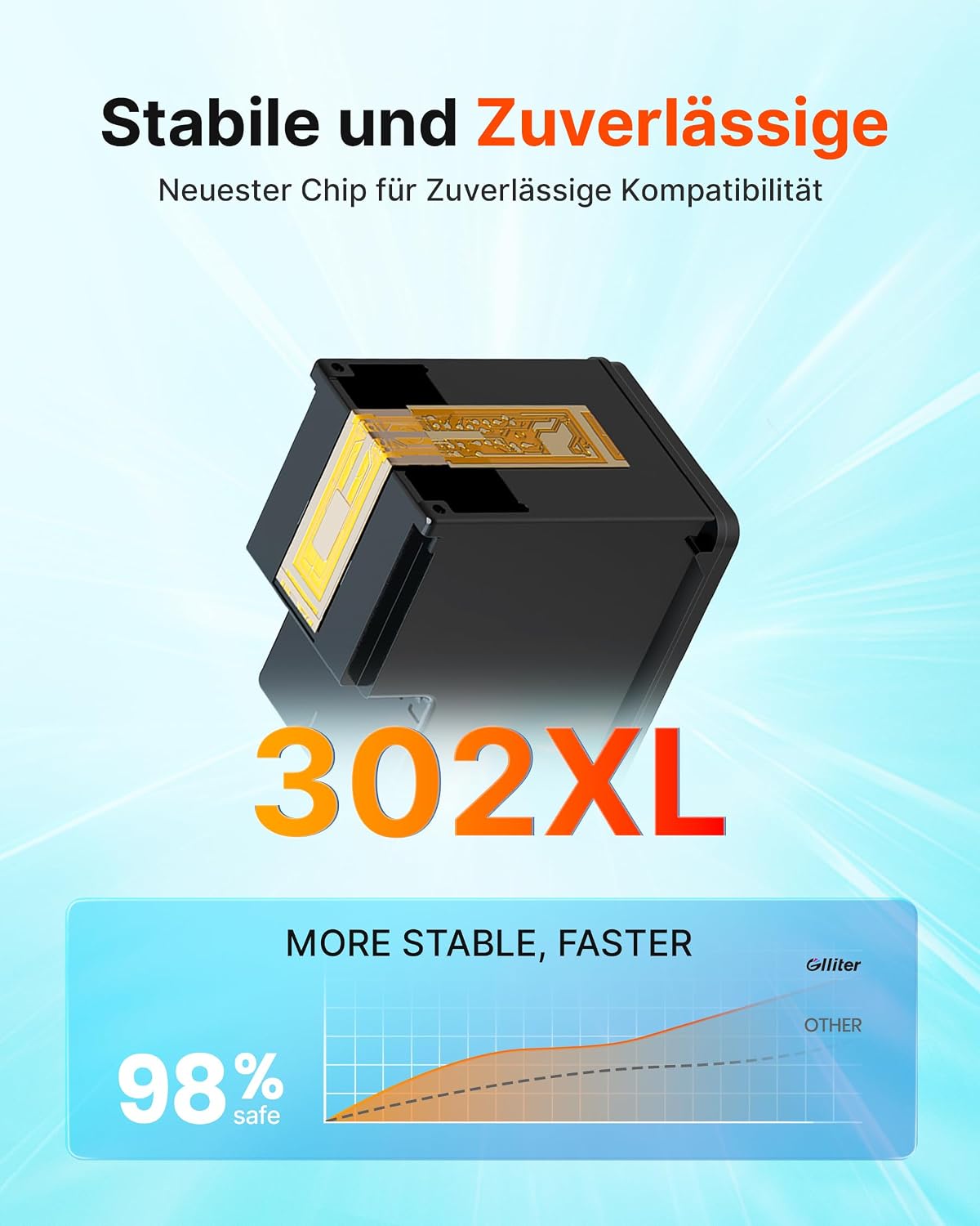 Thumbnail 5 de Glliter 302 XL Patronen Schwarz & Farbe