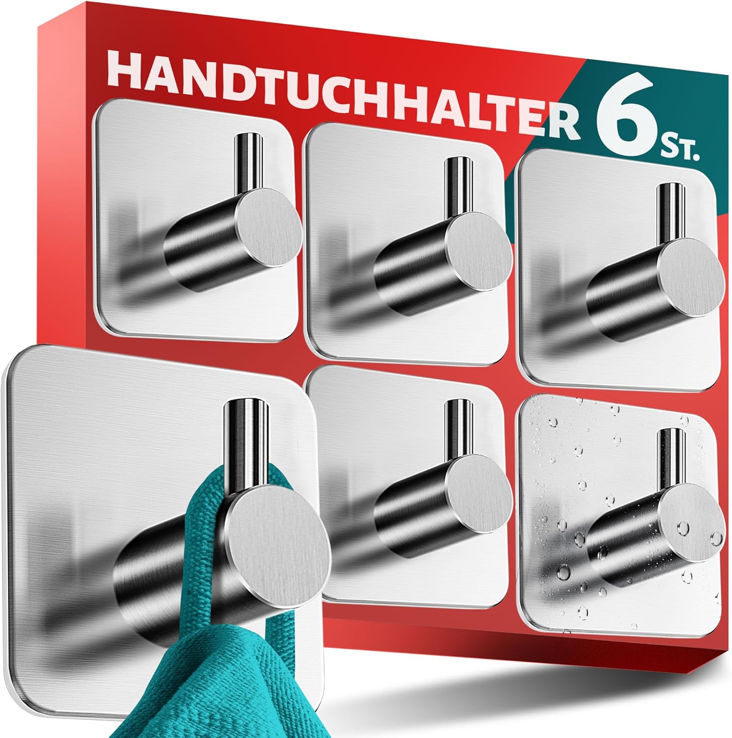 Menz Handtuchhaken Edelstahl 6er-Set